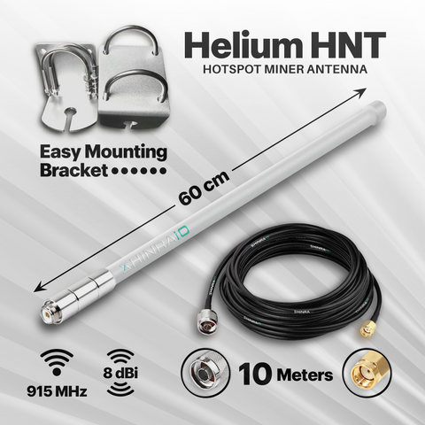 Helium HNT Lorawan 8dBi Antenna Kit - 0.8m (2.62ft) + 10m (32ft) Cable