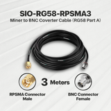 SIO-RG58-RPSMA3 Converter Cable (Part A) - 3m RPSMA-Connector to BNC Female