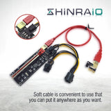 SHINRAIO GPU Riser Kit - 6 Pack + Splitter Cable