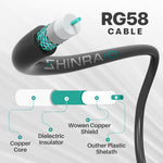 SIO-RG58-RPSMA-EXT10 - Miner Extension RG58 Cable 10 meter (32ft)