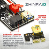 SHINRAIO GPU Riser Kit - 6 Pack + Splitter Cable