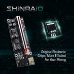 SHINRAIO GPU Riser Kit - 6 Pack + Splitter Cable