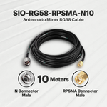 SIO-RG58-RPSMA-N10 - Antenna to Miner 3 meter cable extension RG58 cable.